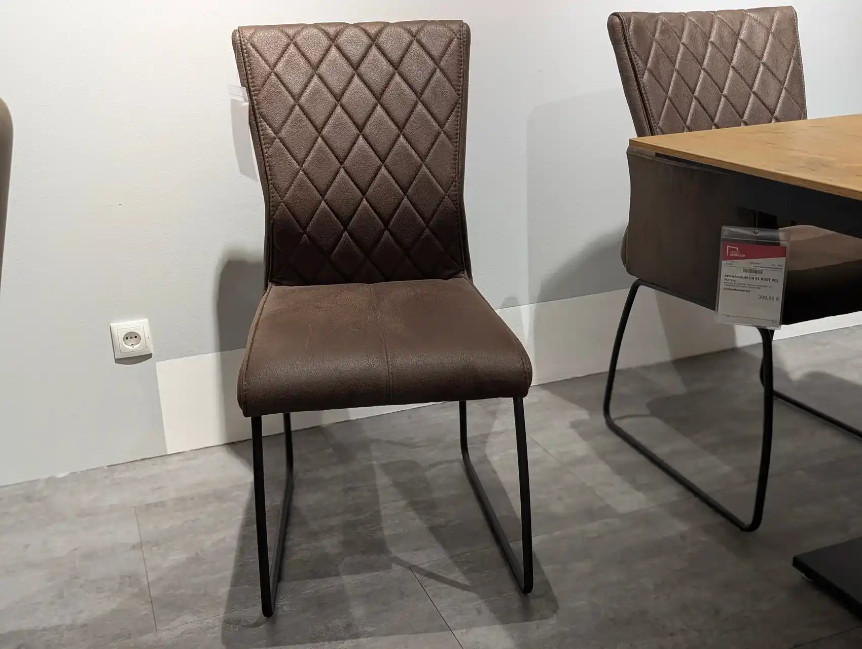 Stuhl Mikrofaser Braun 