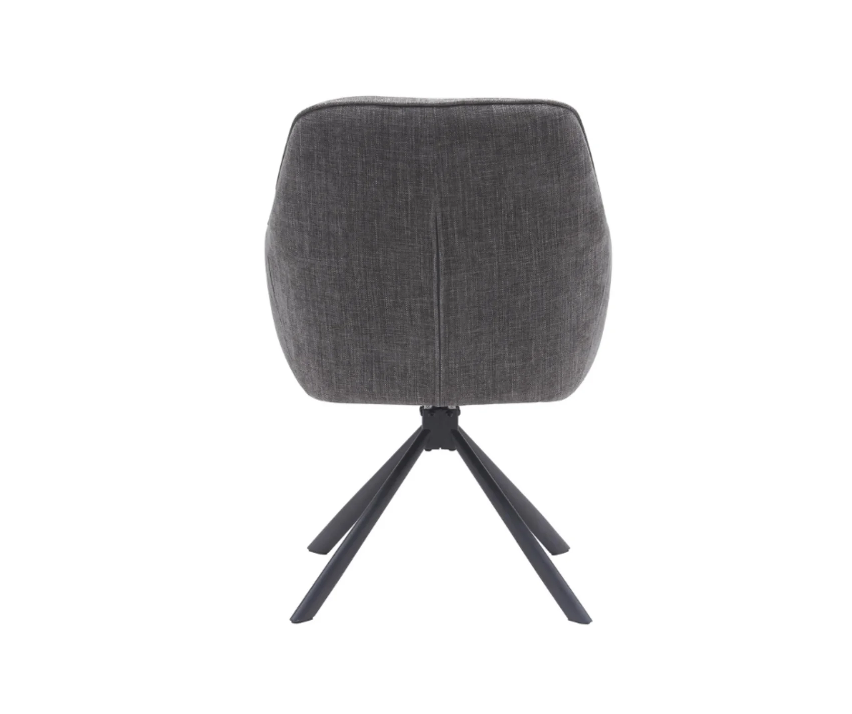 Stuhl mit schwarzen Gestell und Graphitton von hinten