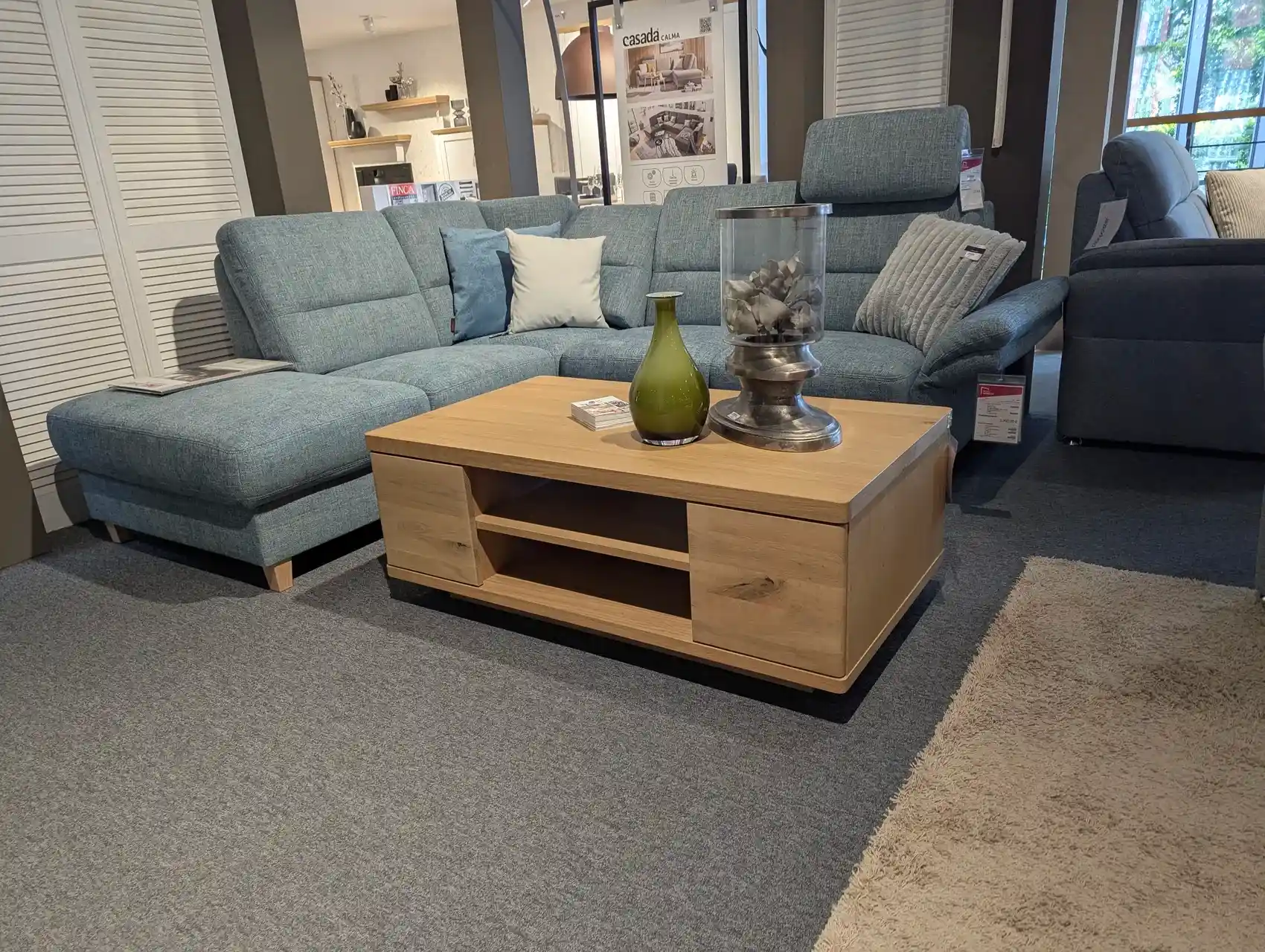 Couchtisch aus Balkeneiche Bianco