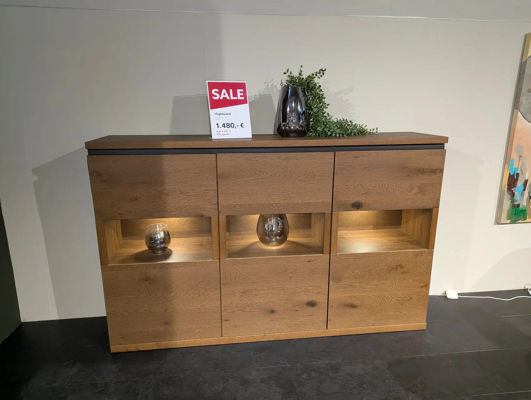 Highboard in Asteiche Bourbon