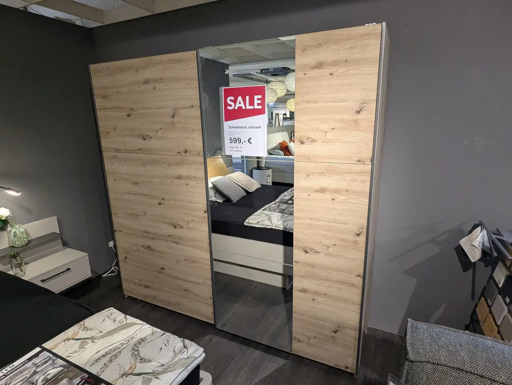 Schwebetürenschrank Eiche Artisan