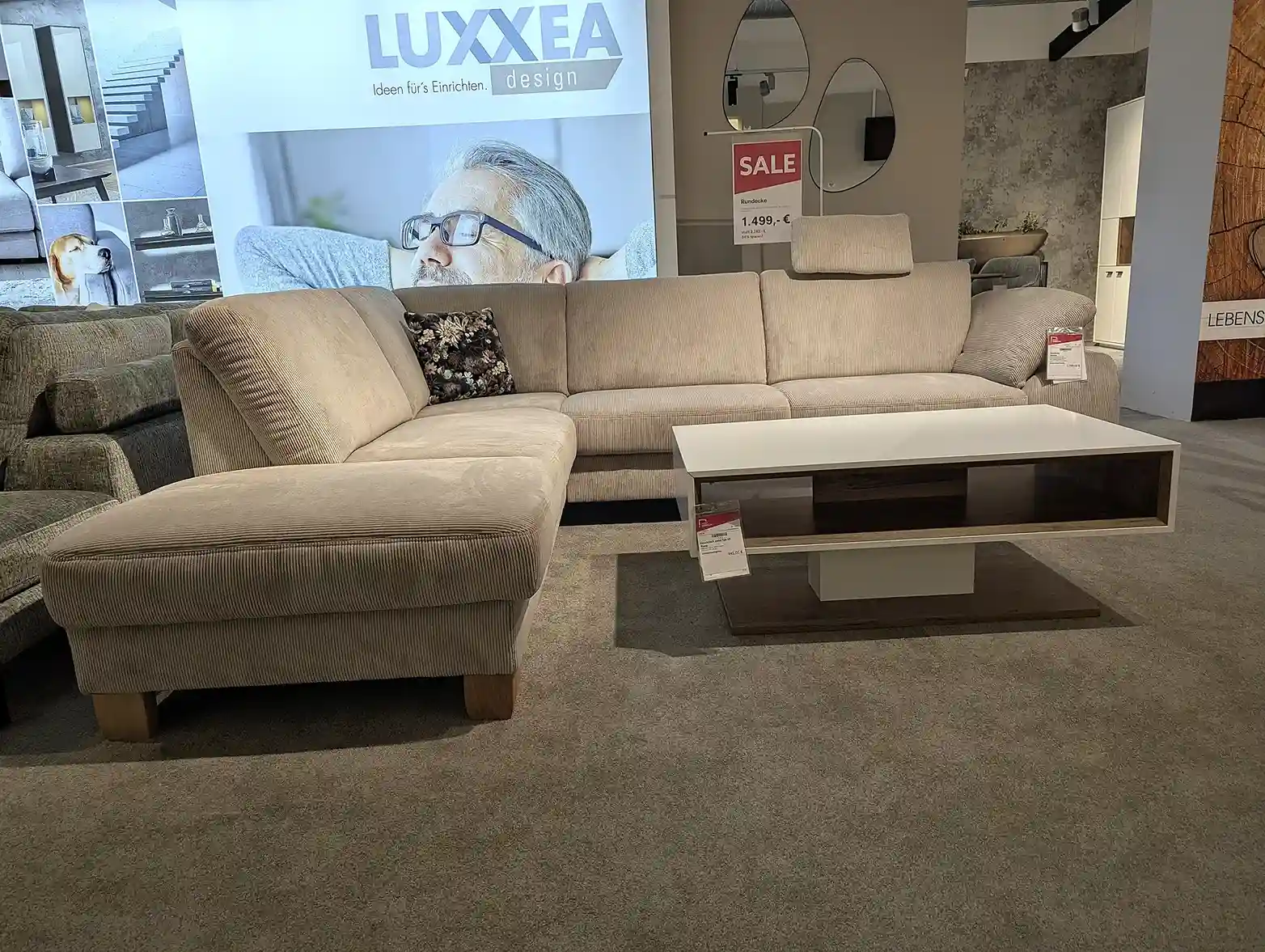 Rundecke - Feincord Stone