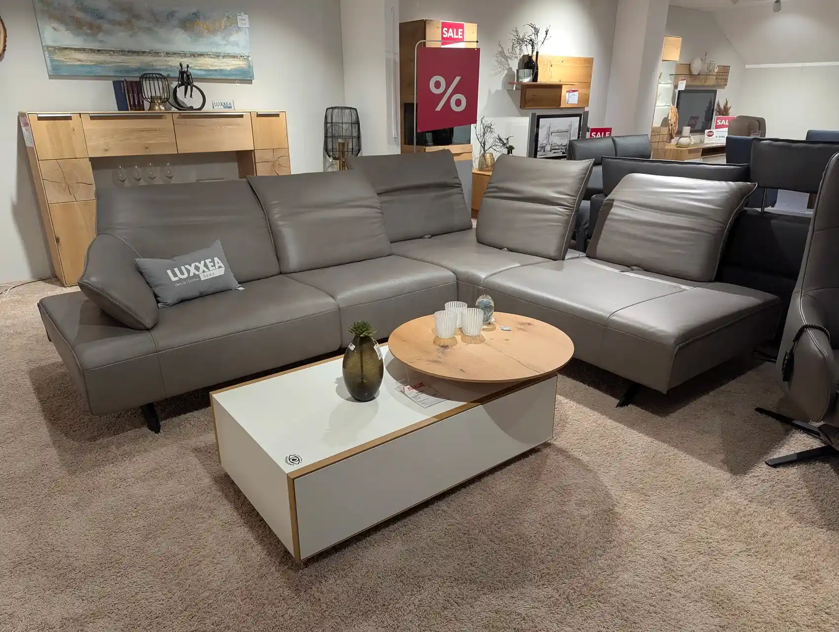 Ledergarnitur mit Funktionen