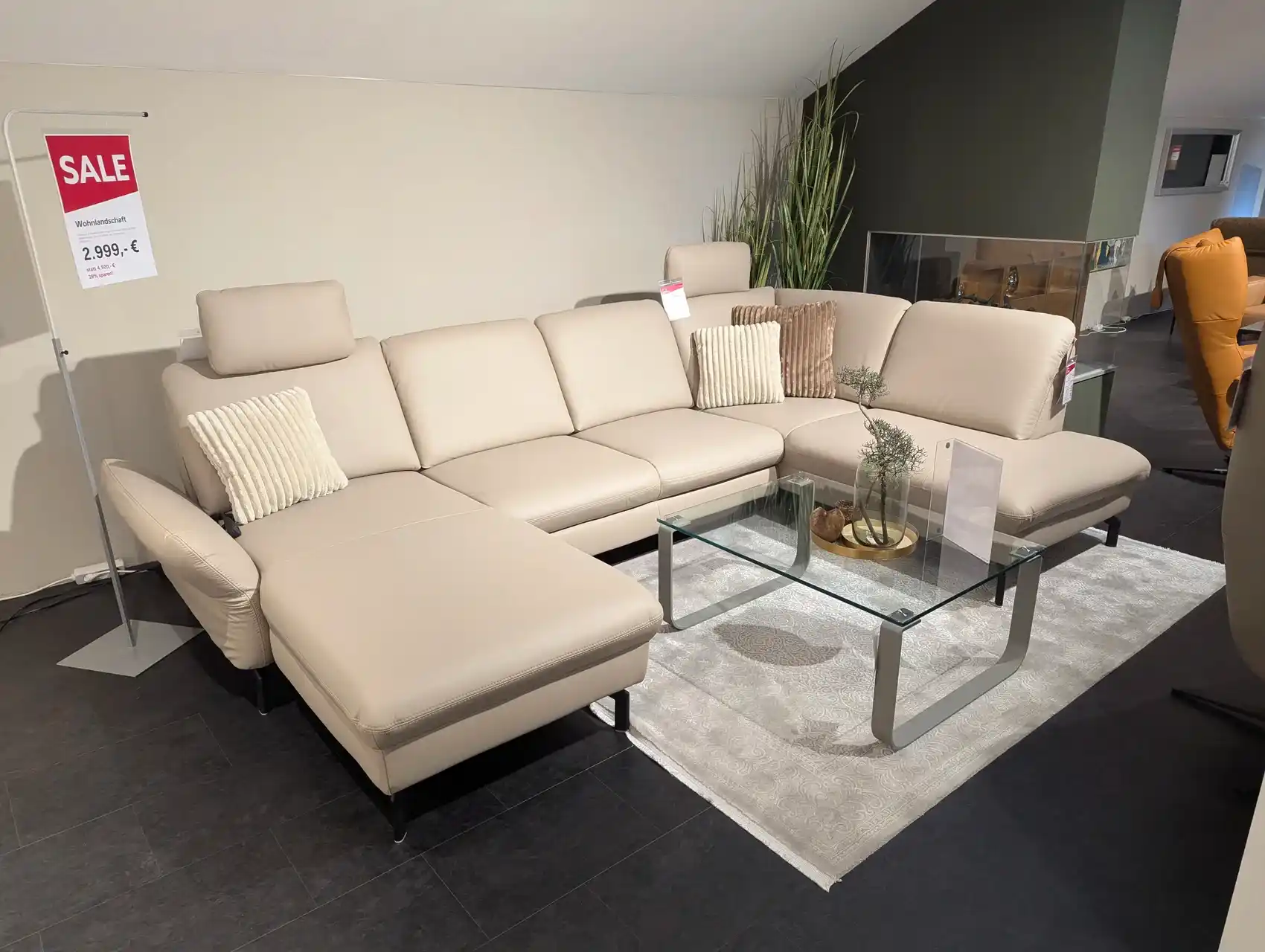 Wohnlandschaft in Leder