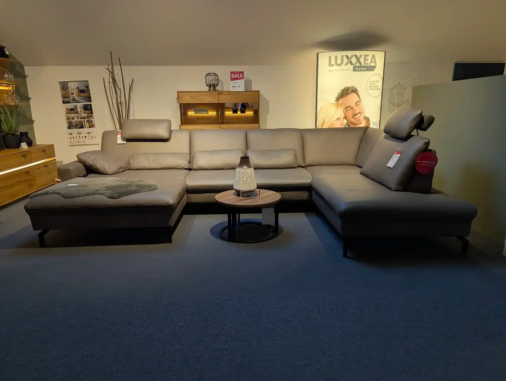 Wohnlandschaft in Leder 